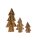 3x Holz-Tanne, Baum-Set aus Eiche Massivholz mit Rinde XL - Höhe ca. 32 & 20 & 13cm