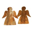 2x Holz-Engel, Engel-Set aus Eiche Massivholz ohne Rinde...