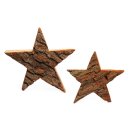 2x Holz-Stern - Sterne-Set aus Eiche Massivholz mit Rinde...