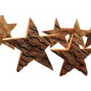 2x Holz-Stern - Sterne-Set aus Eiche Massivholz mit Rinde...