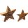 2x Holz-Stern - Sterne-Set aus Eiche Massivholz mit Rinde - 20x20 & 15x15 cm