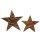 2x Holz-Stern - Sterne-Set aus Eiche Massivholz mit Rinde - 20x20 & 15x15 cm