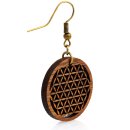 Blume des Lebens Ohrring - Nuss Massivholz - inkl. modernem Etui