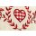 Kissenbezug Set - 40x40 cm - Außenhülle rot kariert mit Herz inkl. Innenkissen zum Befüllen - ideal für z.B. Zirbenkissen, Kernkissen, Kräuterkissen