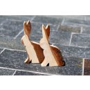 Hasen Set "Hoppel" aus Massivholz Eiche - Höhe ca. 24 cm - 2 Stück - Osterhasen aus Holz