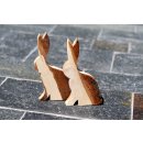Hasen Set "Hoppel" aus Massivholz Eiche - Höhe ca. 24 cm - 2 Stück - Osterhasen aus Holz