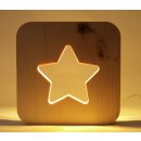 Motivlampe Stern aus Massivholz Zirbe - inkl. LED Beleuchtung mit Timer Funktion