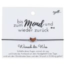 Mond Armband - Nuss Massivholz & schwarzes...