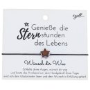 Stern Armband - Nuss Massivholz & schwarzes...