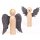 Zirben Engel - Glücksengel aus Zirbenholz mit Filz-Flügel - H20cm (Flügel nach unten)