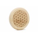 PINARA - Untersetzer aus massiven Zirbenholz - Blume des Lebens - Ø 11,5 cm - Handmade in Austria