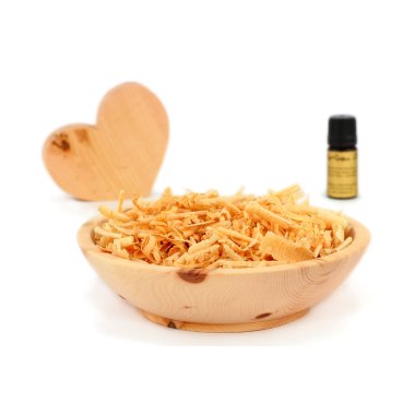 Duftset aus Zirbenholz "aroma" - Zirbenschale & Zirbenspäne & Herz & Zirbenöl