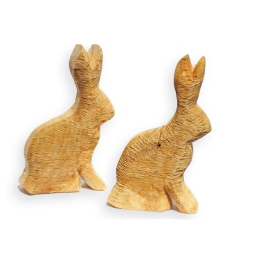 Hase XL rustikal aus Pappel Massivholz - Höhe ca. 35 (!) cm - XL Osterhase aus Holz