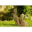 Hasen Set XL "Classic" aus Massivholz mit Rinde - Höhe 36 & 24 cm - 2 Teilig - Osterhasen aus Holz